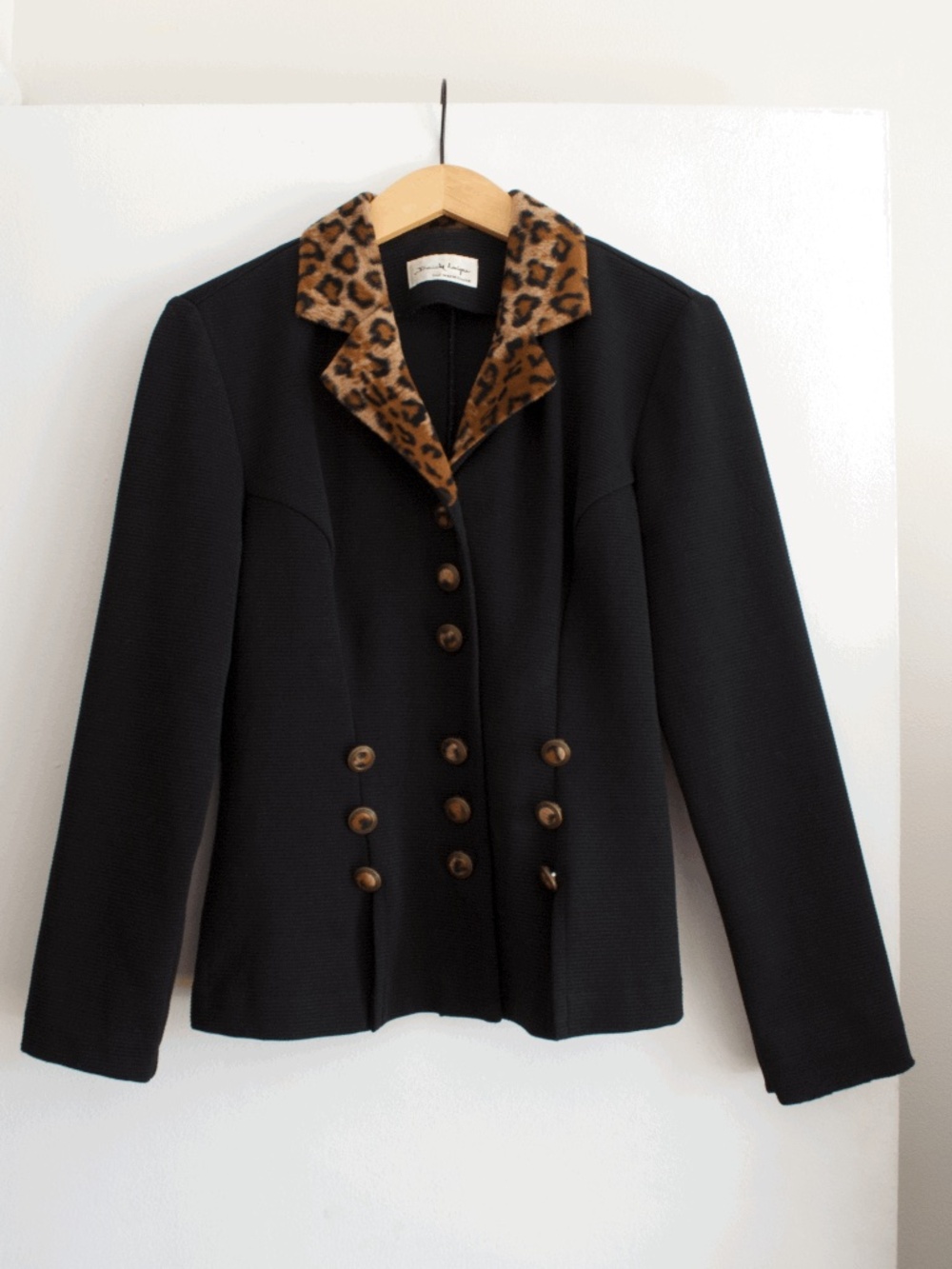 Black and leopard print blazer
